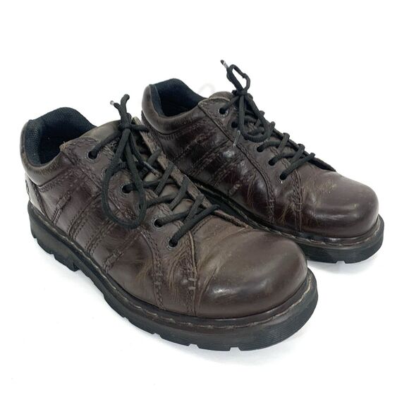 Dr. Martens Mens 10 Brown Leather Shoe Low Boot Chunky Lug Sole Y2k Oxford main image 6